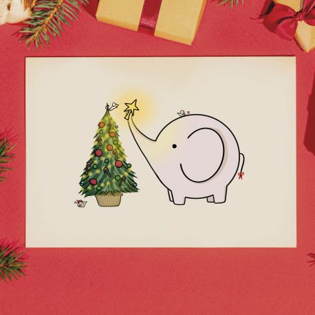 Olifant met muizen kerst